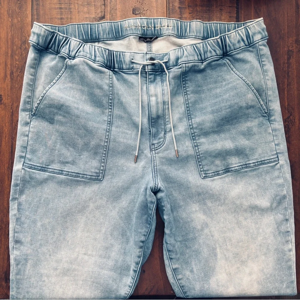 American Eagle | Cozy Next Level Stretch Denim Joggers/Jeans 22 L - Picture 8 of 12